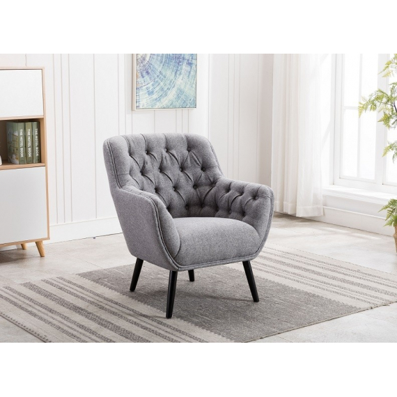 Cyrus Grey Fabric Armchair