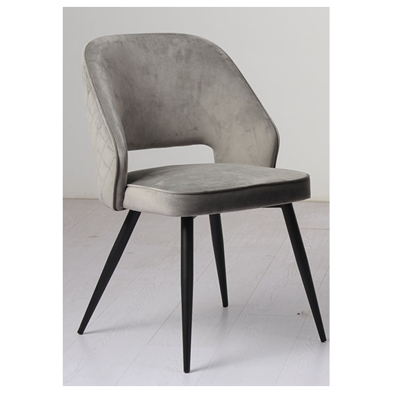 Brooklyn Velvet Dining Chair with Black Leg