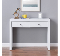 Hollywood White 2 Drawer Console Table/Dressing Table