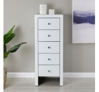 Hollywood 5 Drawer Tallboy - White