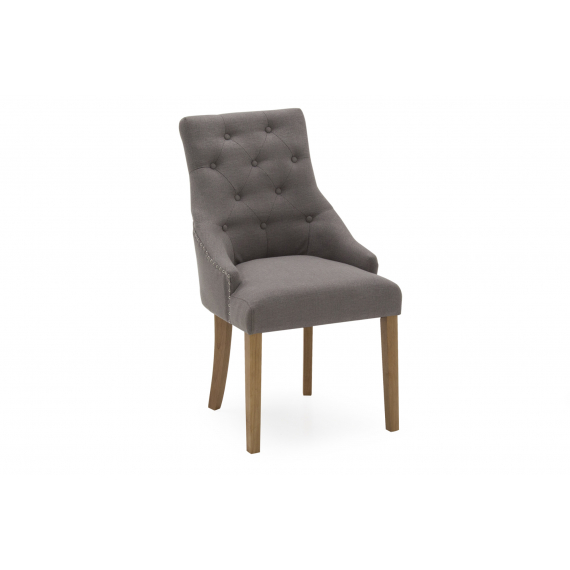 Cannes Linen Upholstered Chairs with Studded Trim