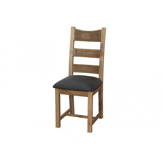 Kingston Oak Dining Chair Faux, Wooden Dining Room Chairs With Leather Seats