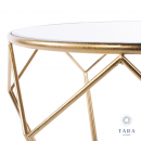 Geometric Mirrored End Table Gold