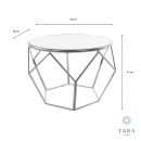 Geometric Mirrored End Table Silver