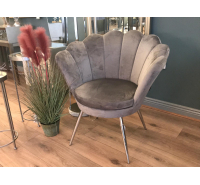 Shell Chair - Silver/Grey Velvet