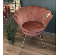 Shell Chair - Coral Pink with Chrome Leg