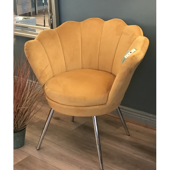 Shell Chair - Sunset Mustard with Chrome Metal Leg