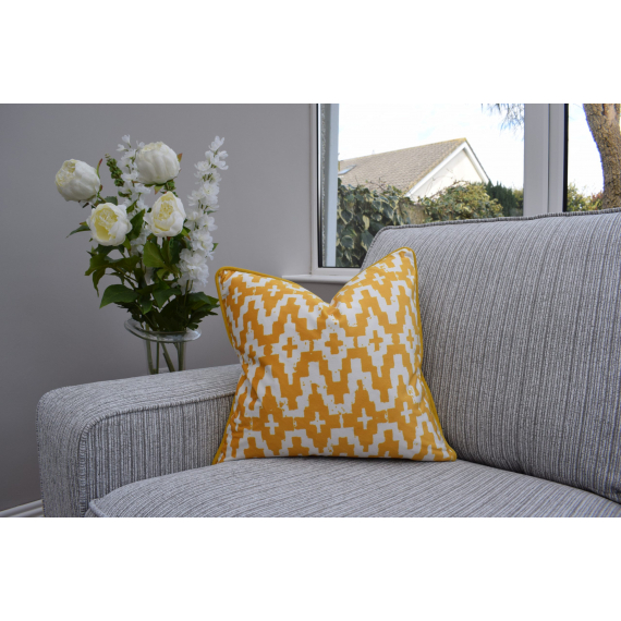 Uneek Home By Rachel McCann Cushion Aztec Mustard