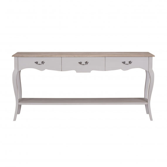 Sofia 6ft Extra Large 3 Drawer Console Table – Hardwick/Rustic Brown