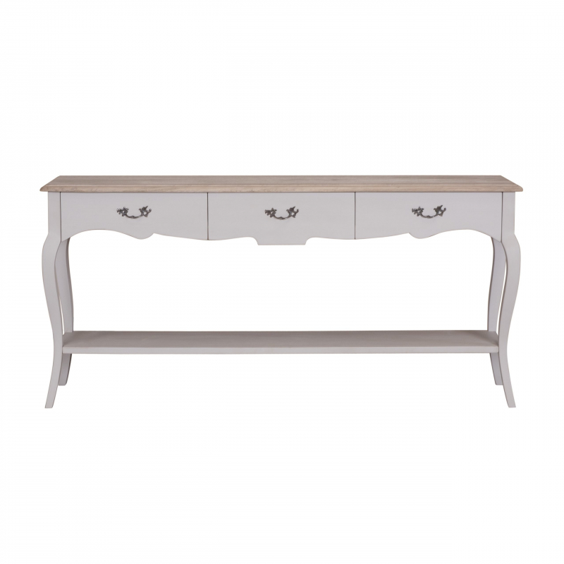 Sofia 6ft Extra Large 3 Drawer Console, Long White Console Table With Storage