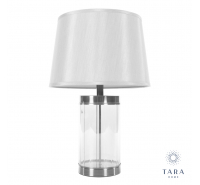 Carlee Silver Table Lamp with Satin Silver Shade 55cm