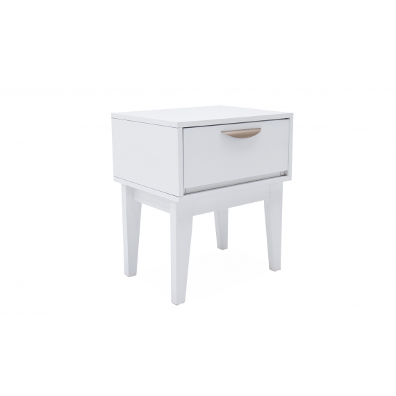 Moonlight White 1 Drawer Bedside Table