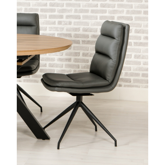 Bentley Swivel Chair - Black Powder Coated Leg