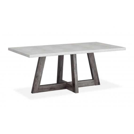 Hunter White Concrete 1.9m Fixed Dining Table