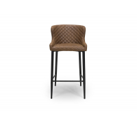 Darcy Faux Leather Industrial Stool - Antique Brown
