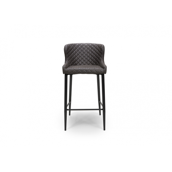 Darcy Faux Leather Industrial Stool - Grey