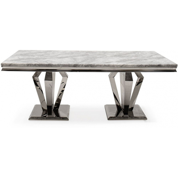Steel Grey Marble Dining Table 200cm
