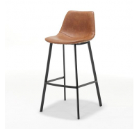 Barney Vintage Cognac Faux Leather Counter Stool 65cm