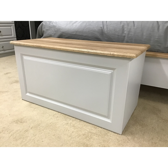 Hannah Grey & Oak Blanket Box/Ottoman