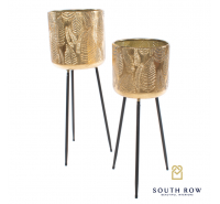 Azure Set of 2 Gold Leaf Planters