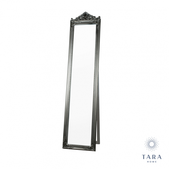 Chateaux Free Standing Slim Cheval Mirror Silver