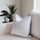 Uneek Home By Rachel McCann Cushion - Grey Velvet Stripe