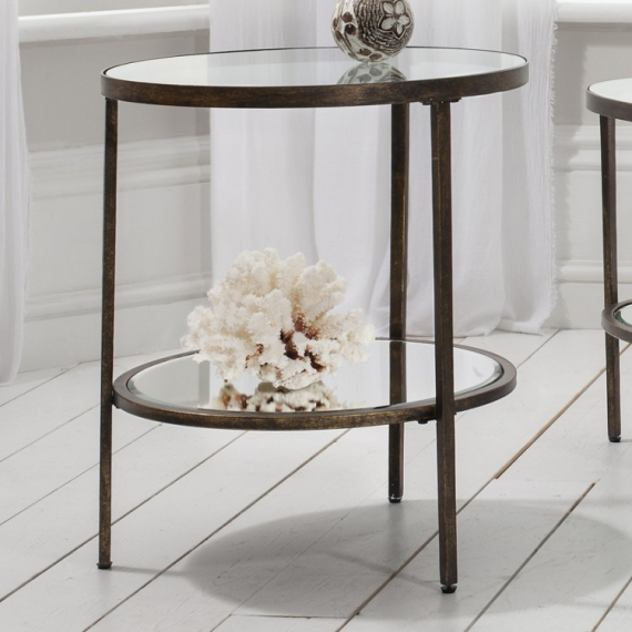Aged Bronze Two Tier Side Table