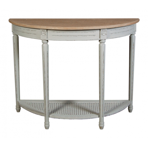 Valerie Stone Grey Half Moon Console Table