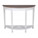 Helena Off -White Half Moon Console Table with Shelf