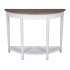 Helena Off -White Half Moon Console Table with Shelf