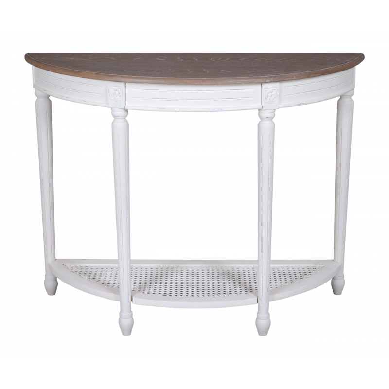 White Half Moon Console Table, Off White Small Console Table
