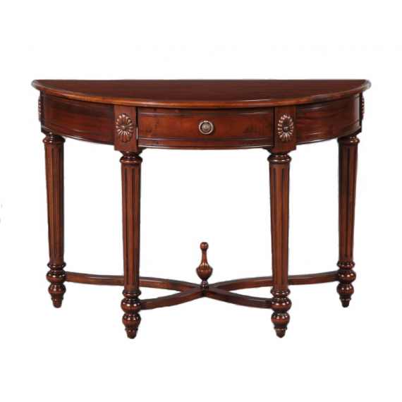 Bordeaux Mahogany Half Moon Console Table