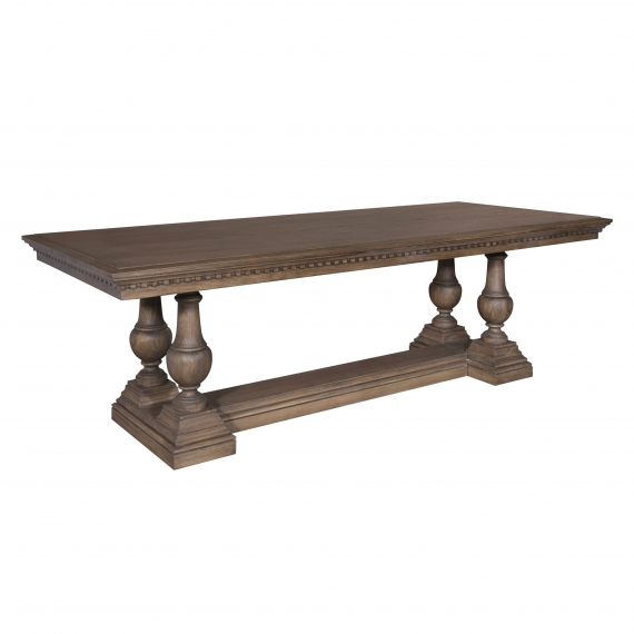 Harriette Twin Pedestal Dining Table – Walnut Finish