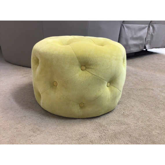 Pippa Round Buttoned Pouf
