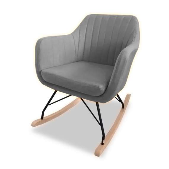 Keva Light Grey Fabric Rocking Chair