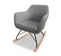 Keva Light Grey Fabric Rocking Chair