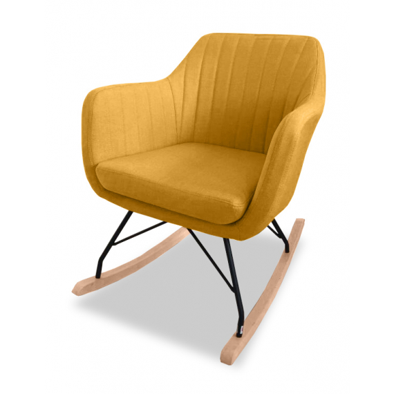 Keva Mustard Fabric Rocking Chair