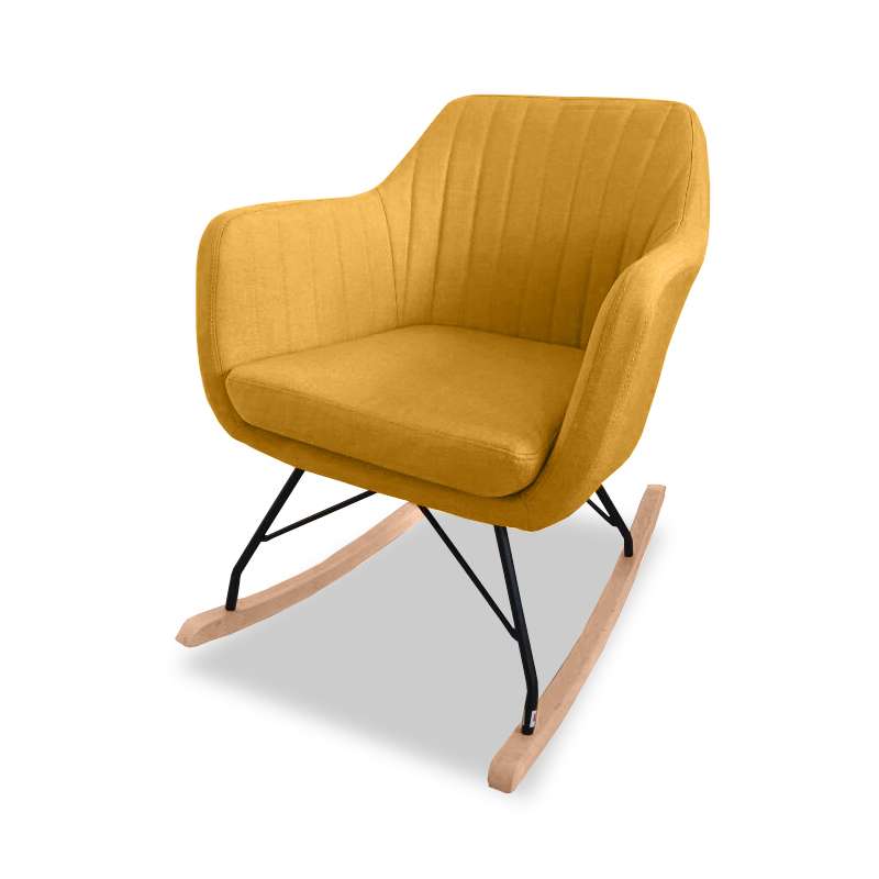 Keva Mustard Fabric Rocking Chair