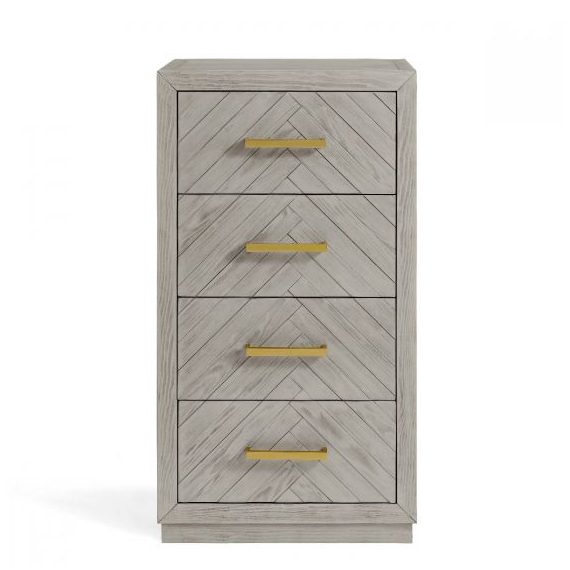 Herringbone 4 Drawer Tallboy Chest of Drawers