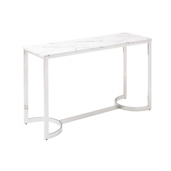 White Marble & Chrome Console Table