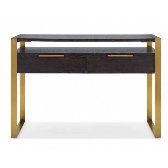 Sabre Dark Wood & Gold Metal Console Table