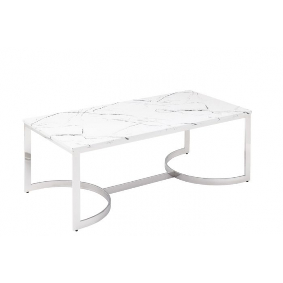 White Marble & Chrome Coffee Table