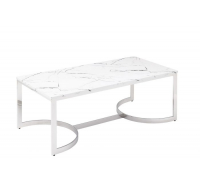 White Marble & Chrome Coffee Table