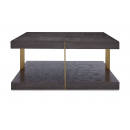 Sabre Dark Wood Square Coffee Table with Gold Detail