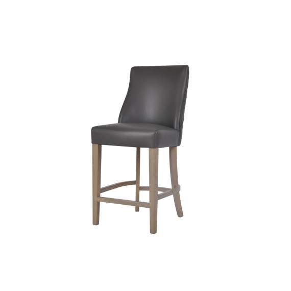 Millie Grey Faux Leather Counter Stool 65cm