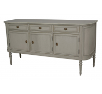 Heritage 3 Door Sideboard – Grey with Gold Distress