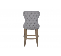 Herringbone Button Back Grey Fabric Counter Stool