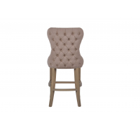 Herringbone Button Beige Fabric Counter Stool