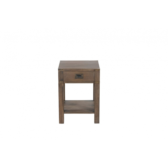 Diana Grey Washed Wooden Side Table with Shelf