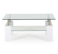 Calico White & Glass Coffee Table